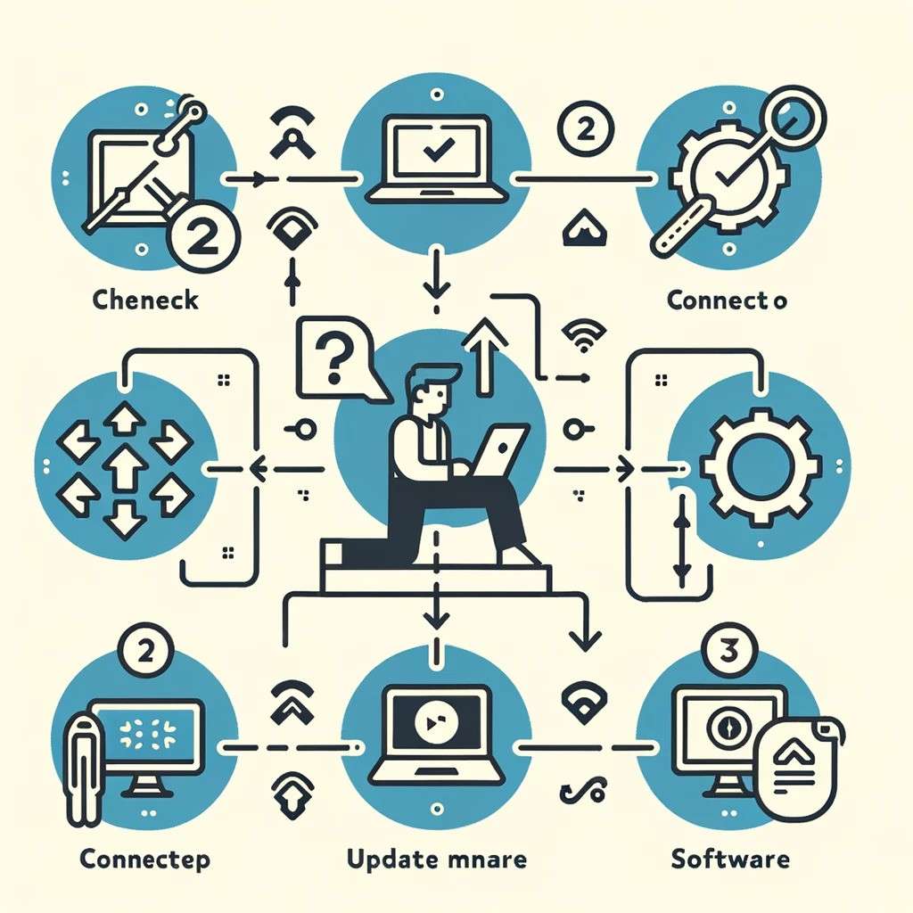 Trouble shooting steps in a visually appealing step-by-step format.