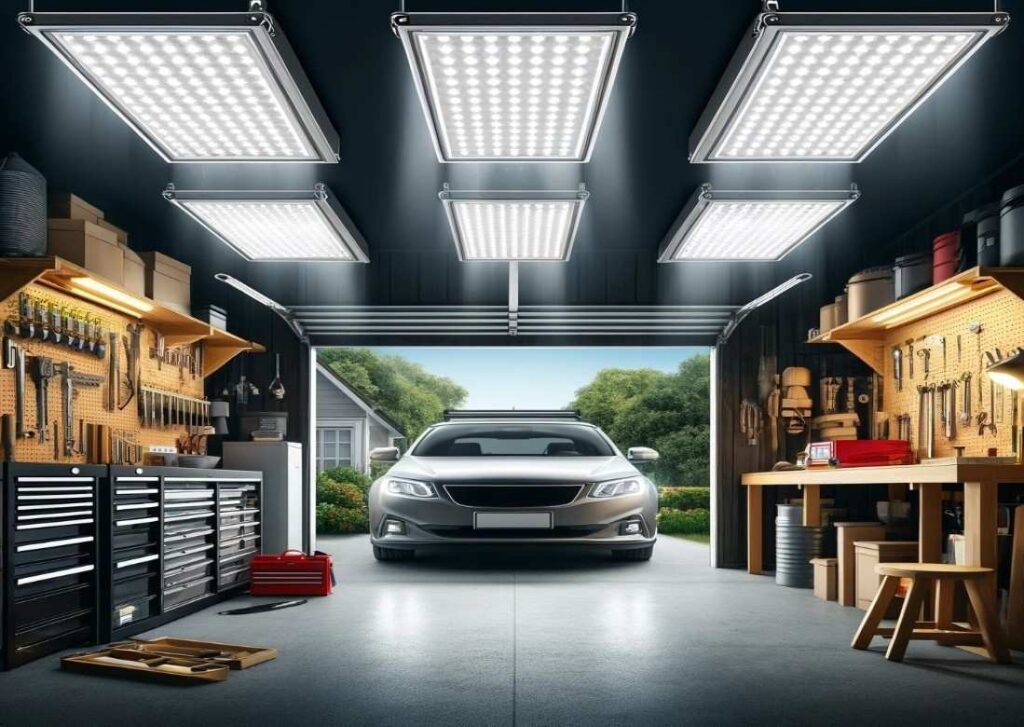 advantages of the 3-panel LED garage light design