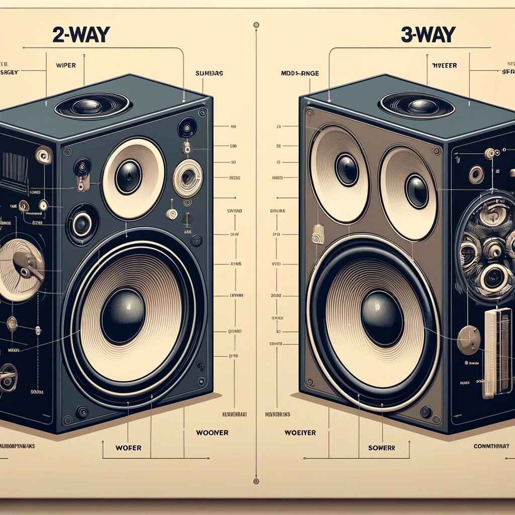 Comparing 2 way and 3 way speakers.